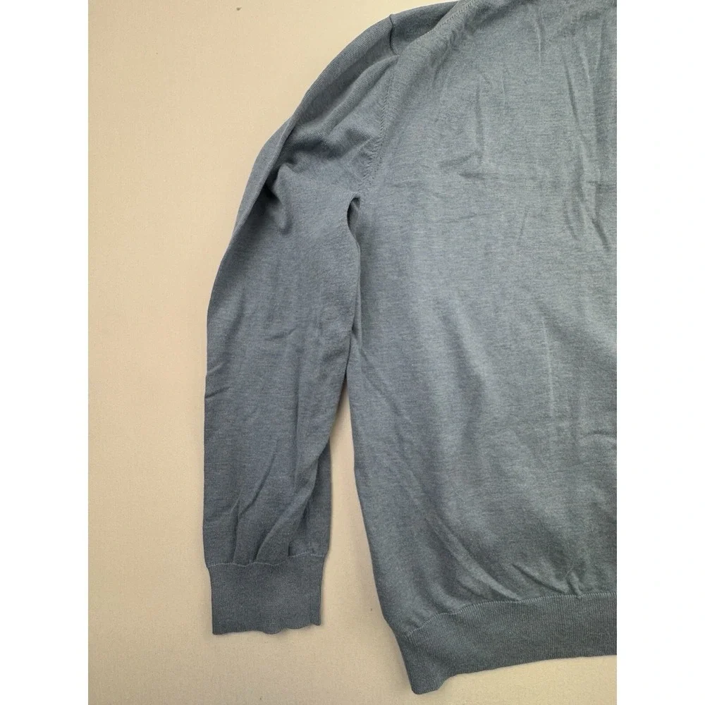 Brooks Brothers Sweater Mens Extra Large Blue Pullover Quarter Zip Supima Cotton